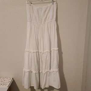 White Strapless Cotton Dress Size XL